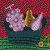 草間彌生　「Fruit  basket Ⅱ」　シルクスクリーン・ラメ　レゾネ287　2000年